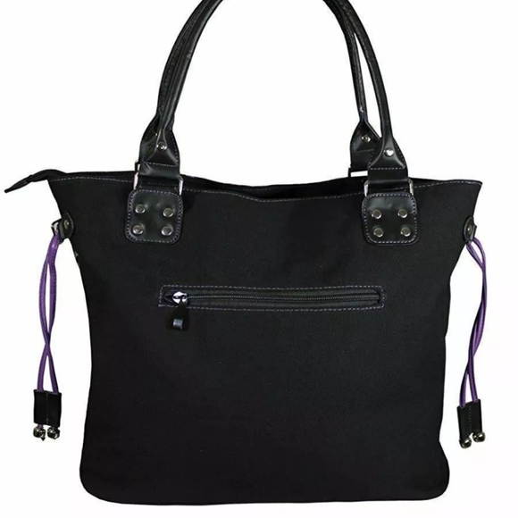 Banned Apparel Purple Sugar Skull Handbag Purse - Picture 2 of 5